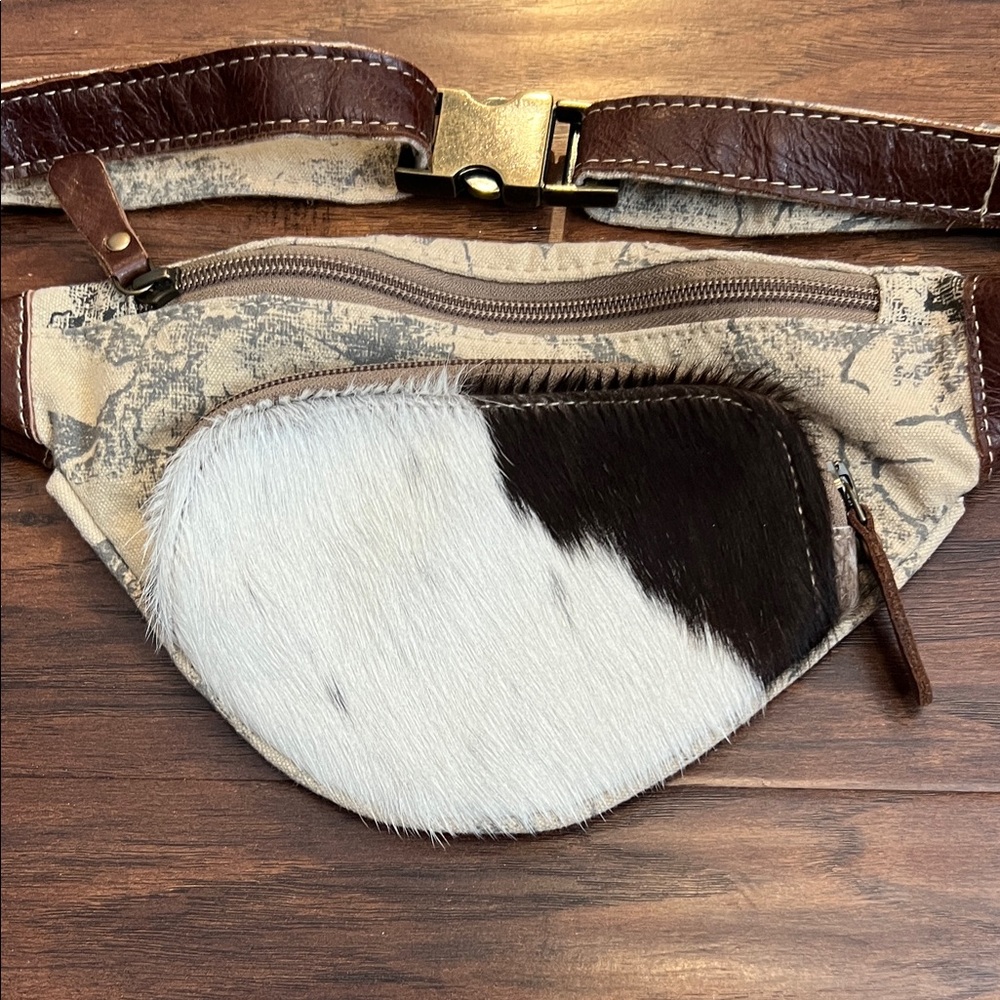 Myra Bag Brown and Cream Belt Bag - Picture 2 of 6